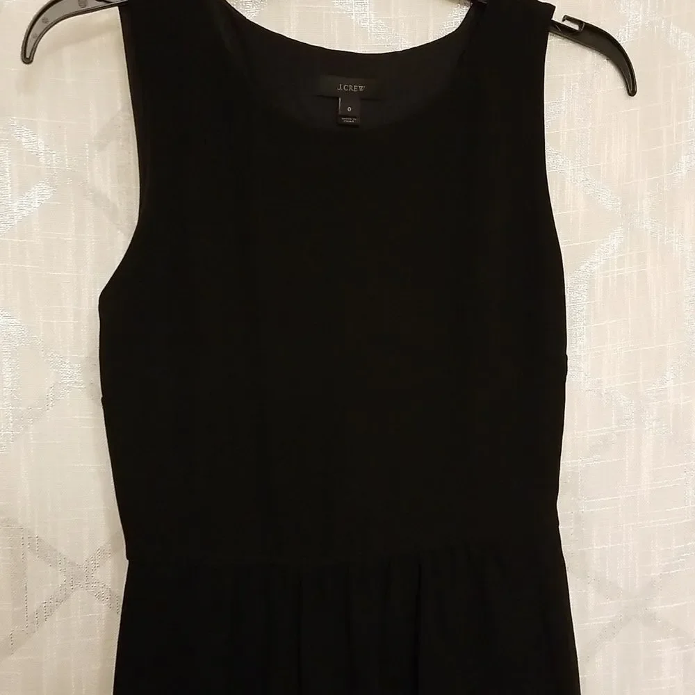 J Crew Black Label Dress Women's Black Sleeveless Size 0 Minimalist